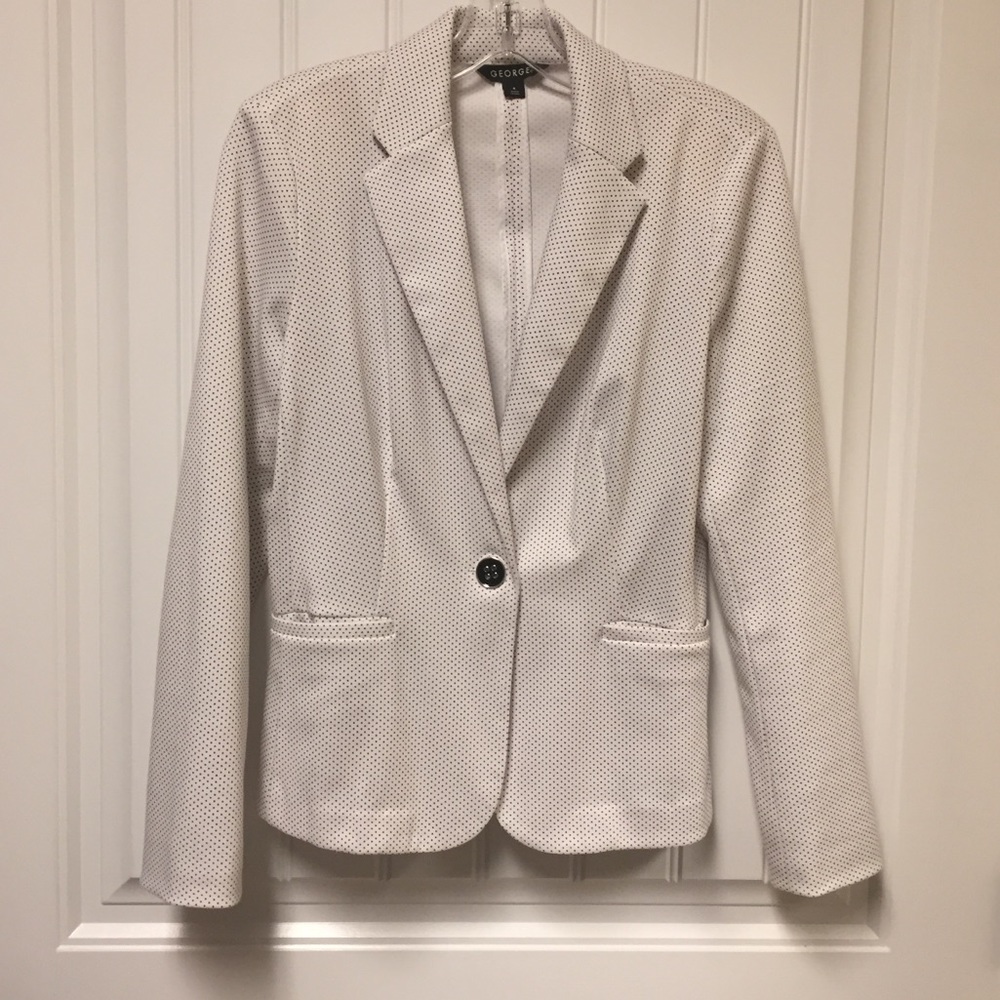 Black and white polka dot blazer